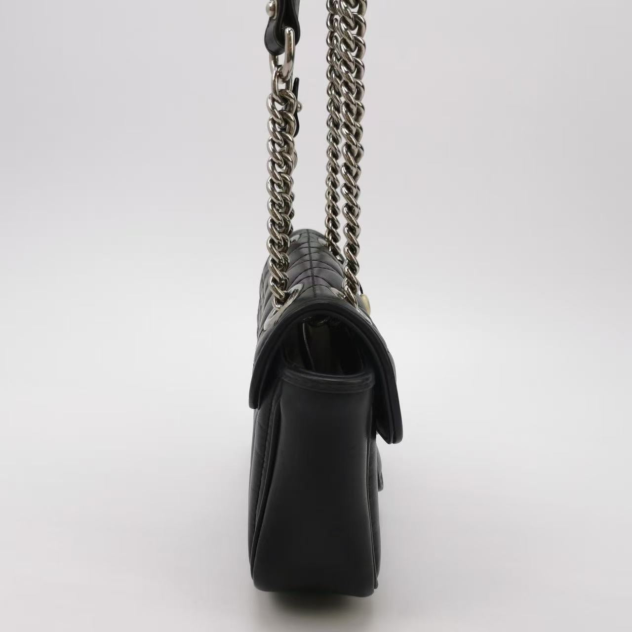 Gucci - GG Marmont Mini Flap Bag - Leather - Black - (Mini)