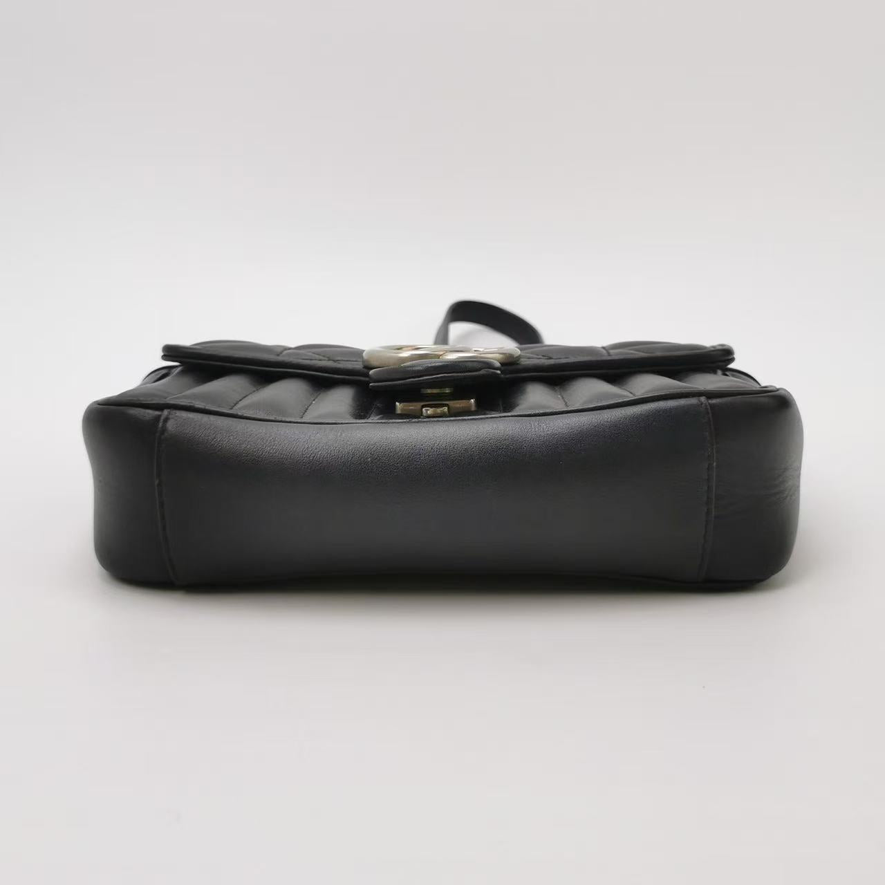 Gucci - GG Marmont Mini Flap Bag - Leather - Black - (Mini)