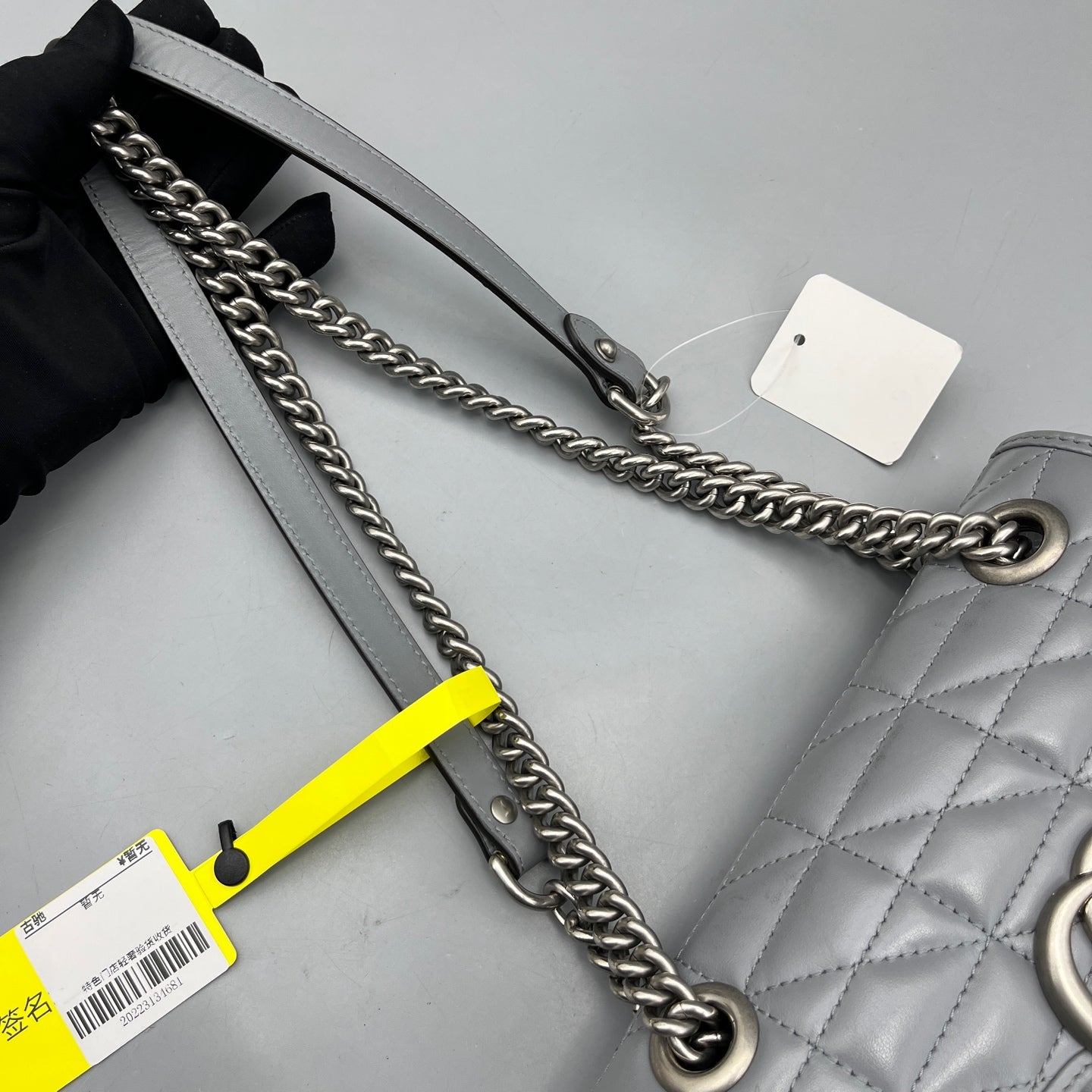 Gucci - GG Marmont Mini Flap Bag - Leather - Grey - (mini)