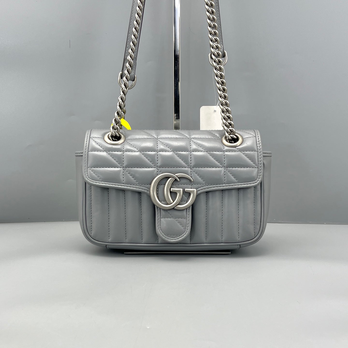 Gucci - GG Marmont Mini Flap Bag - Leather - Grey - (mini)