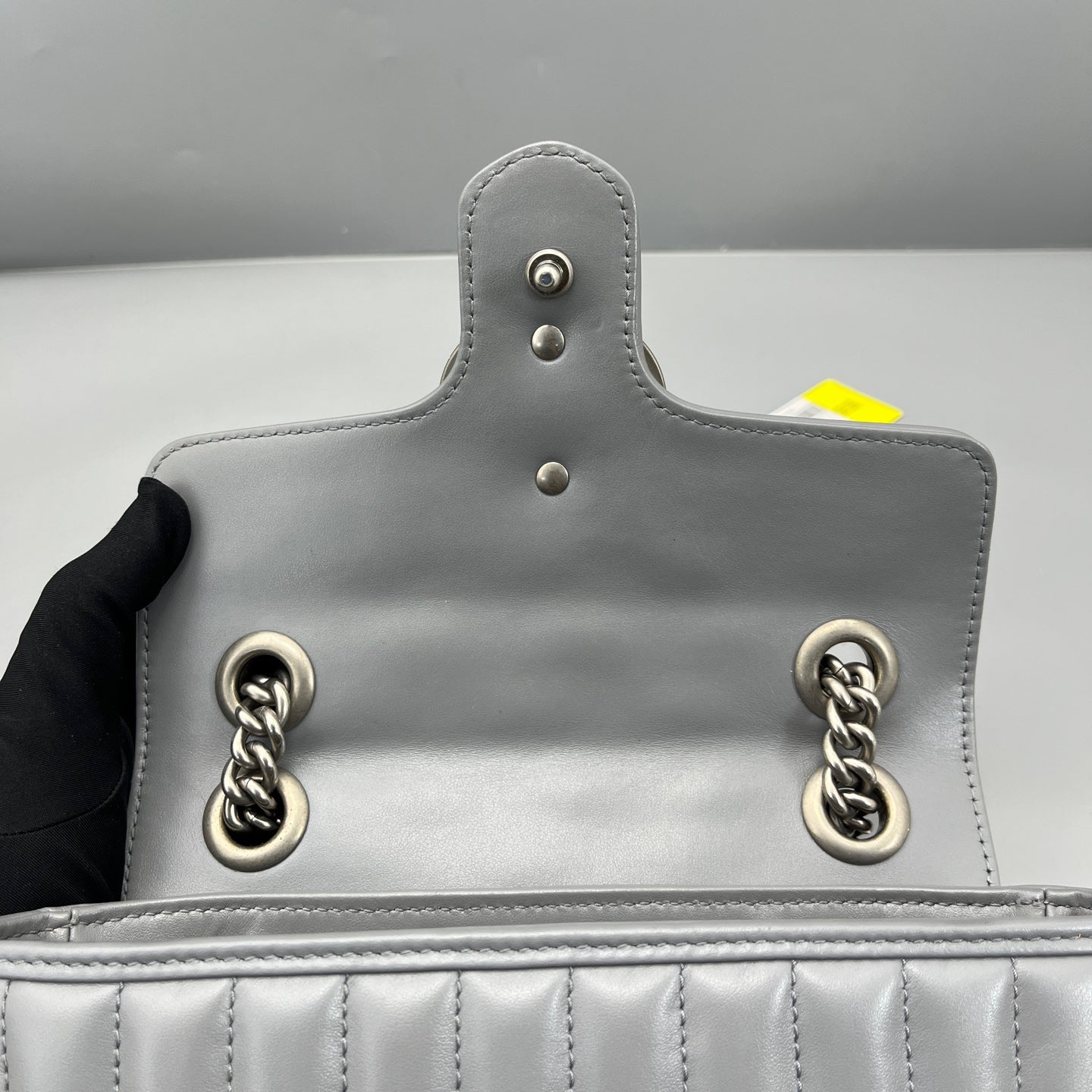 Gucci - GG Marmont Mini Flap Bag - Leather - Grey - (mini)