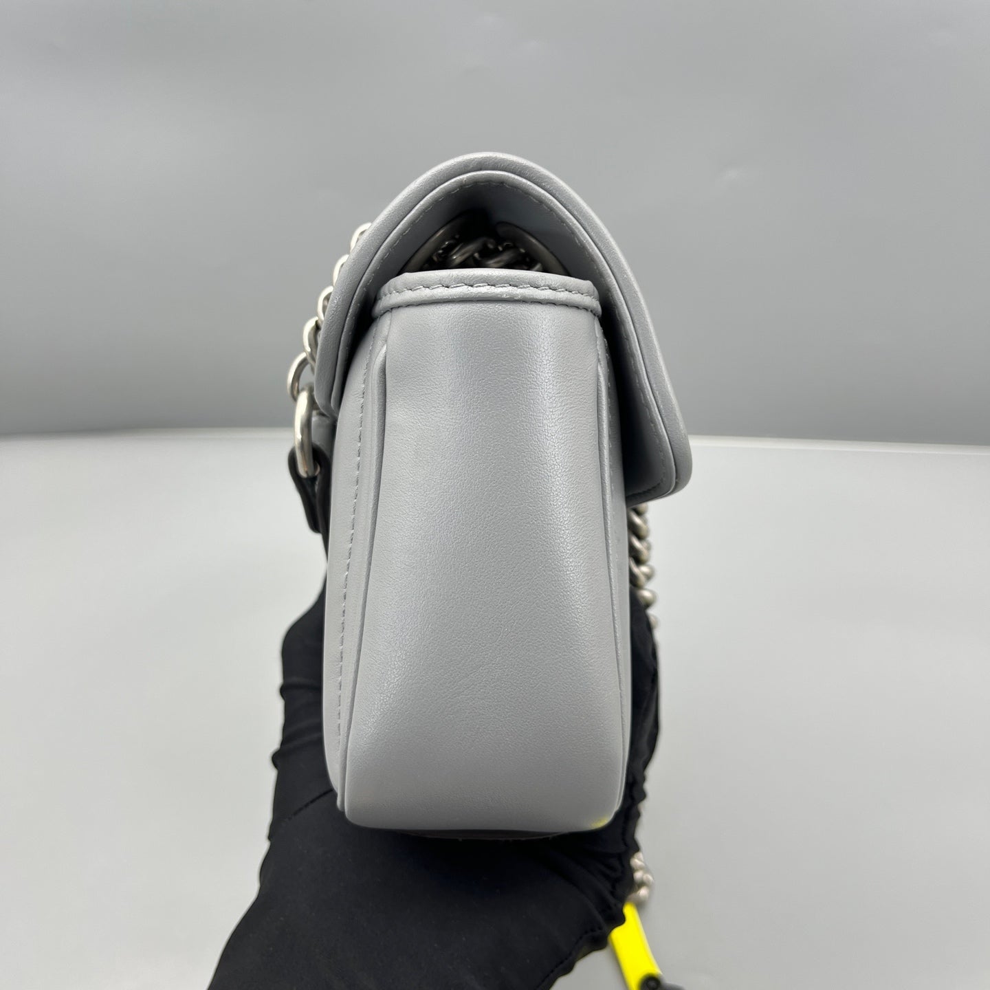 Gucci - GG Marmont Mini Flap Bag - Leather - Grey - (mini)