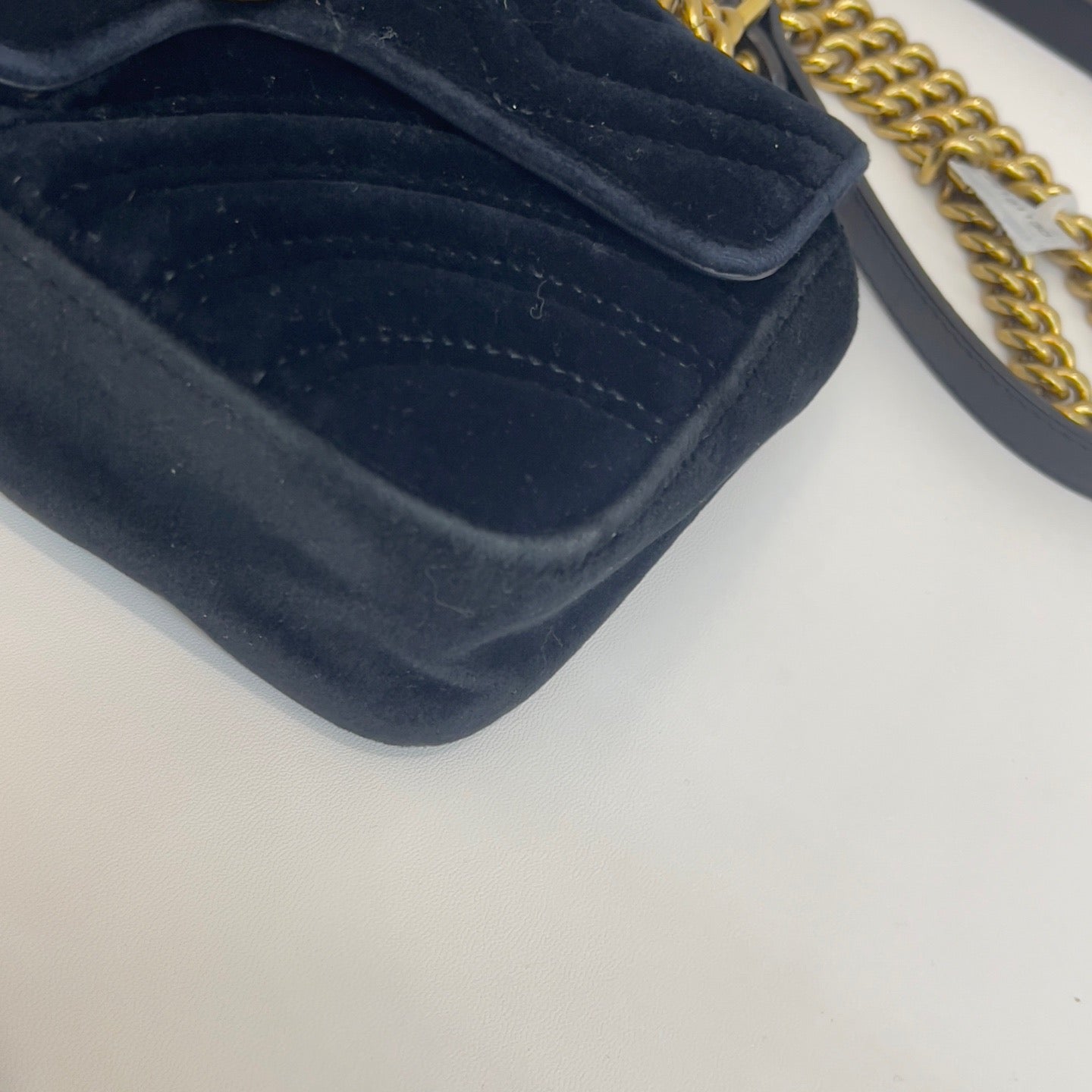 Gucci - GG Marmont Mini Flap Bag - Velvet - Black - (mini)