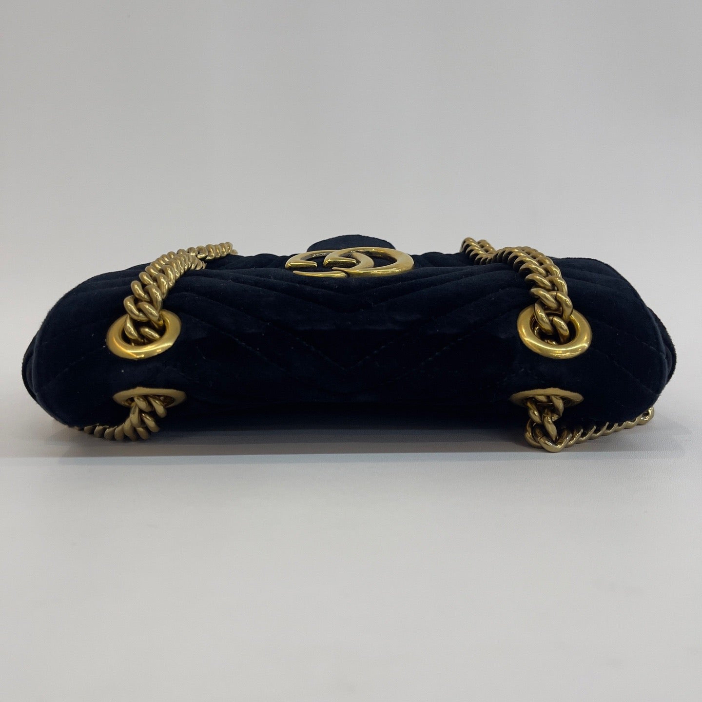 Gucci - GG Marmont Mini Flap Bag - Velvet - Black - (mini)
