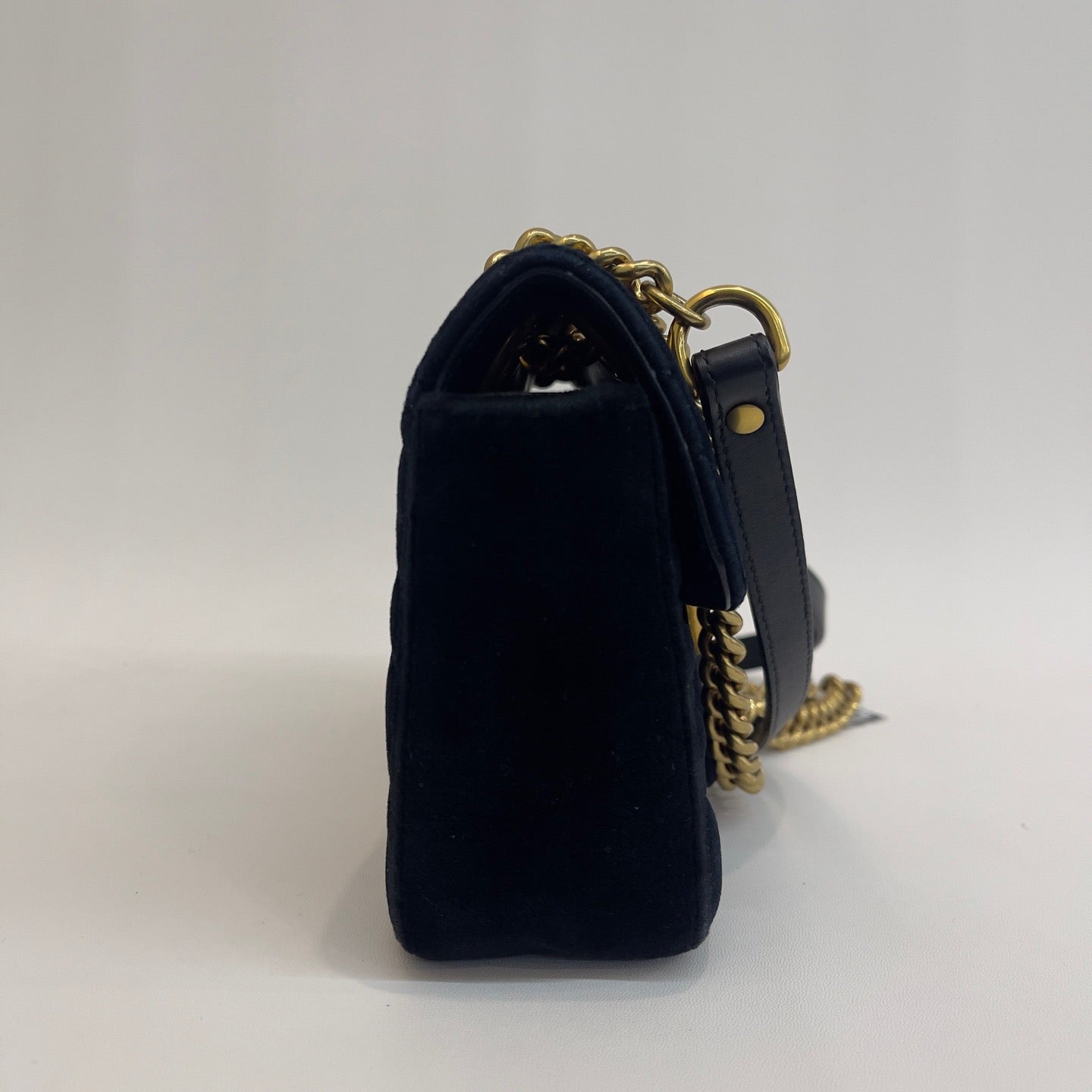 Gucci - GG Marmont Mini Flap Bag - Velvet - Black - (mini)