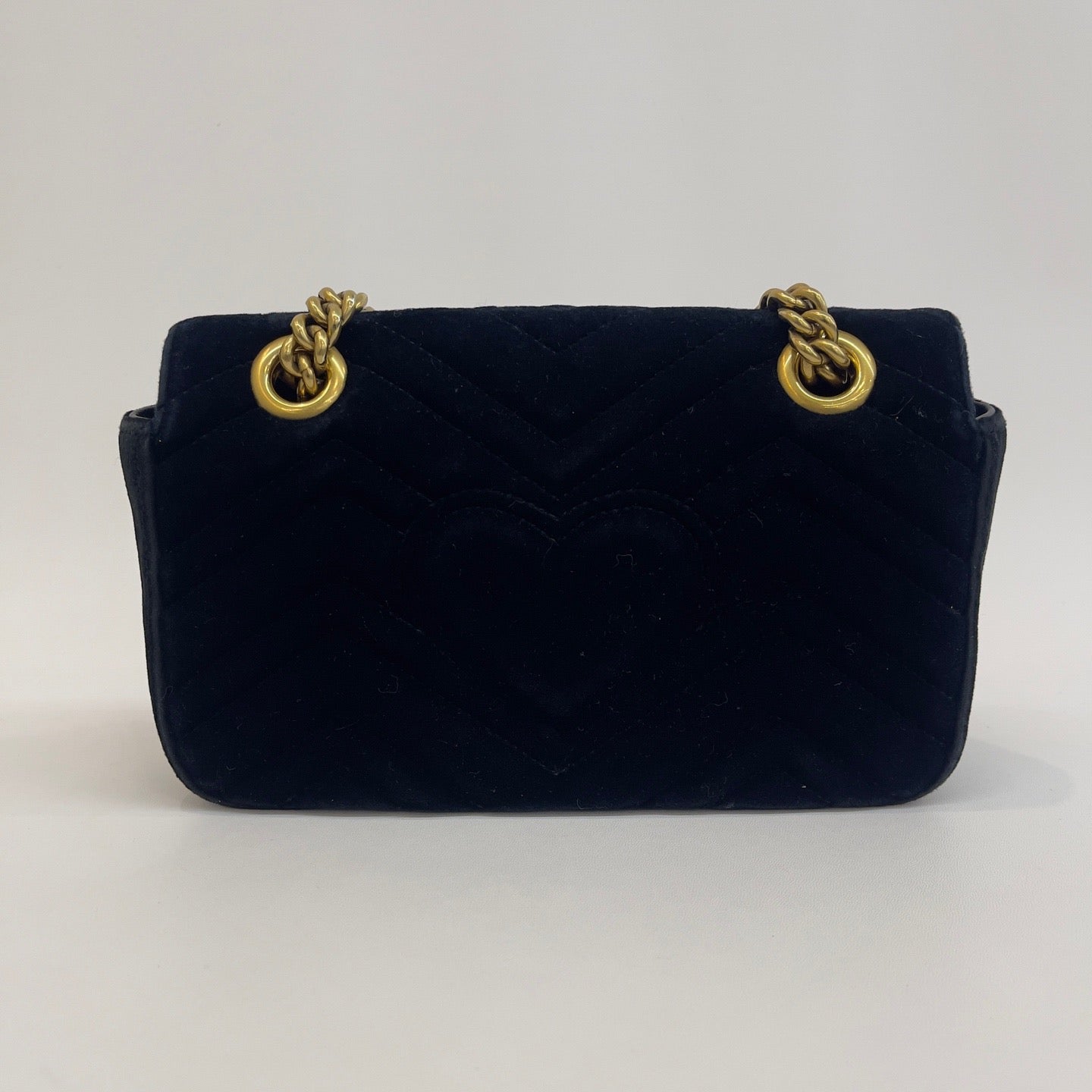 Gucci - GG Marmont Mini Flap Bag - Velvet - Black - (mini)