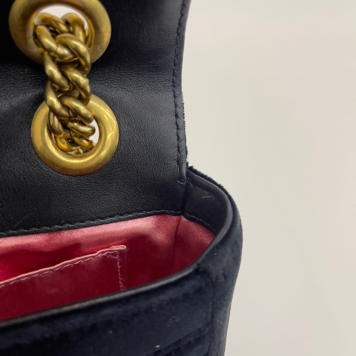 Gucci - GG Marmont Mini Flap Bag - Velvet - Black - (mini)