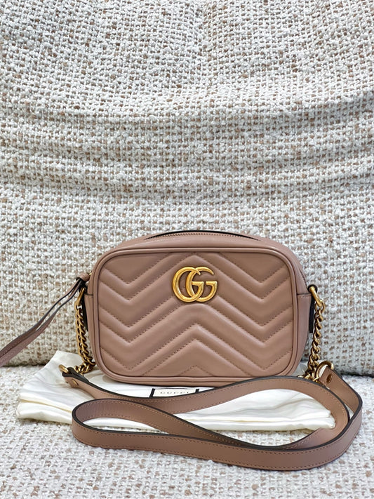 Gucci - GG Marmont Mini - Leather - Beige - (Mini)
