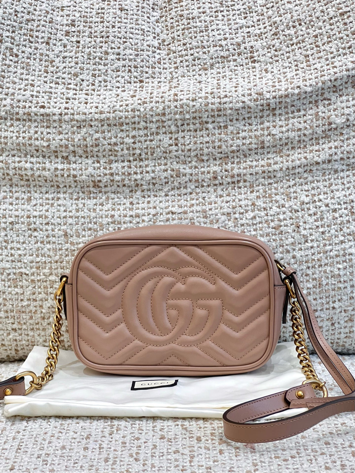 Gucci - GG Marmont Mini - Leather - Beige - (Mini)