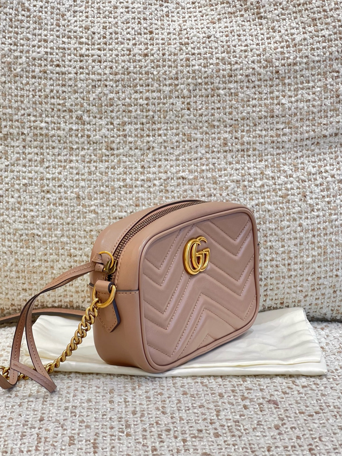 Gucci - GG Marmont Mini - Leather - Beige - (Mini)