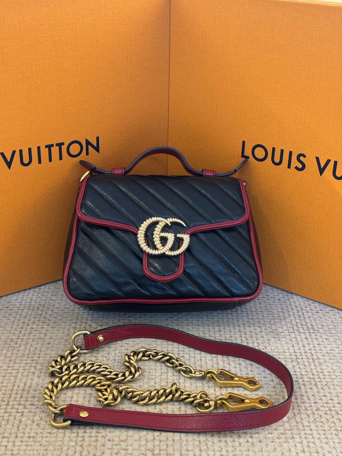 Gucci - GG Marmont Mini - Leather - Black - (mini)
