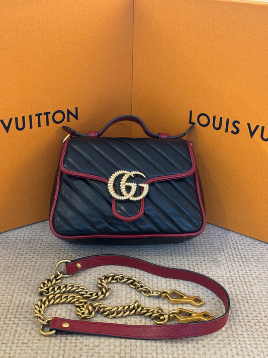 Gucci - GG Marmont Mini - Leather - Black - (mini)