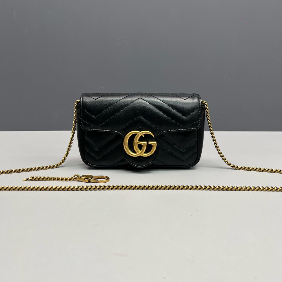 Gucci - GG Marmont Mini - Leather - Black - (mini)