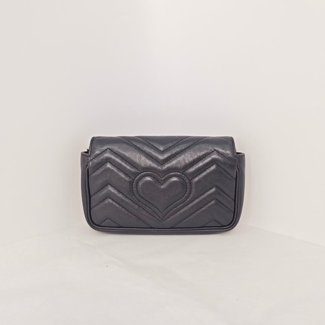 Gucci - GG Marmont Mini - Leather - Black - (mini)