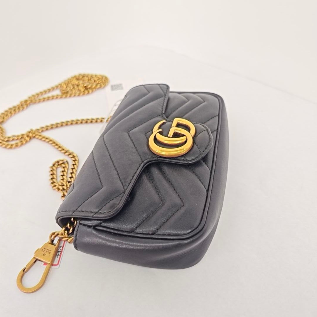 Gucci - GG Marmont Mini - Leather - Black - (mini)