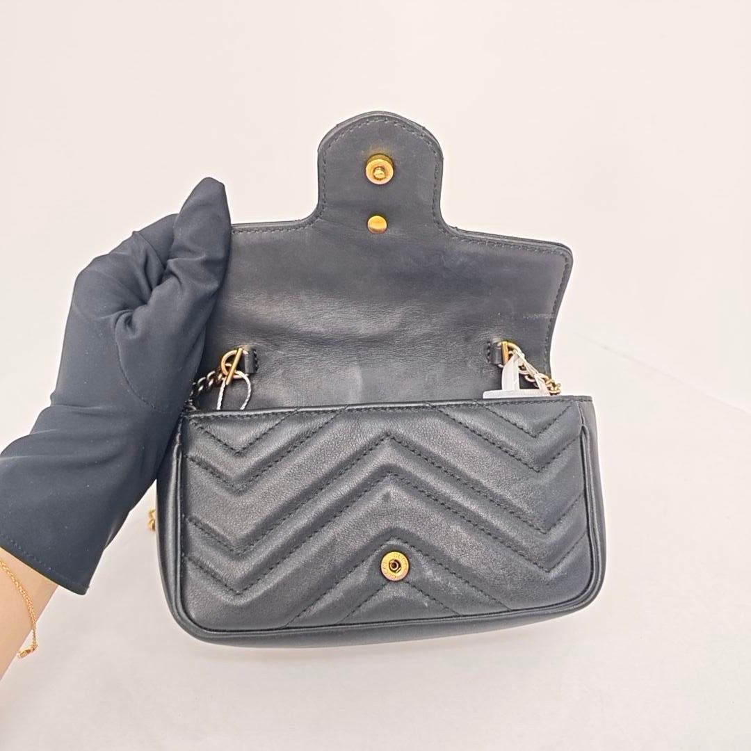Gucci - GG Marmont Mini - Leather - Black - (mini)