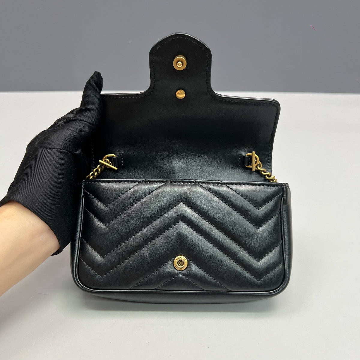 Gucci - GG Marmont Mini - Leather - Black - (mini)