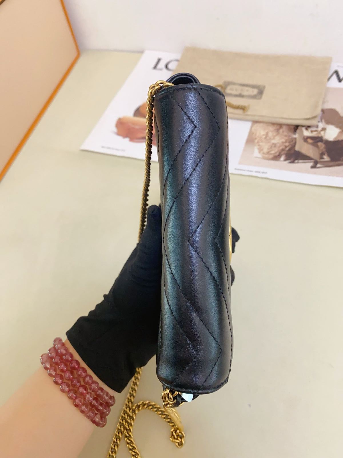 Gucci - GG Marmont Mini - Leather - Black - (mini)