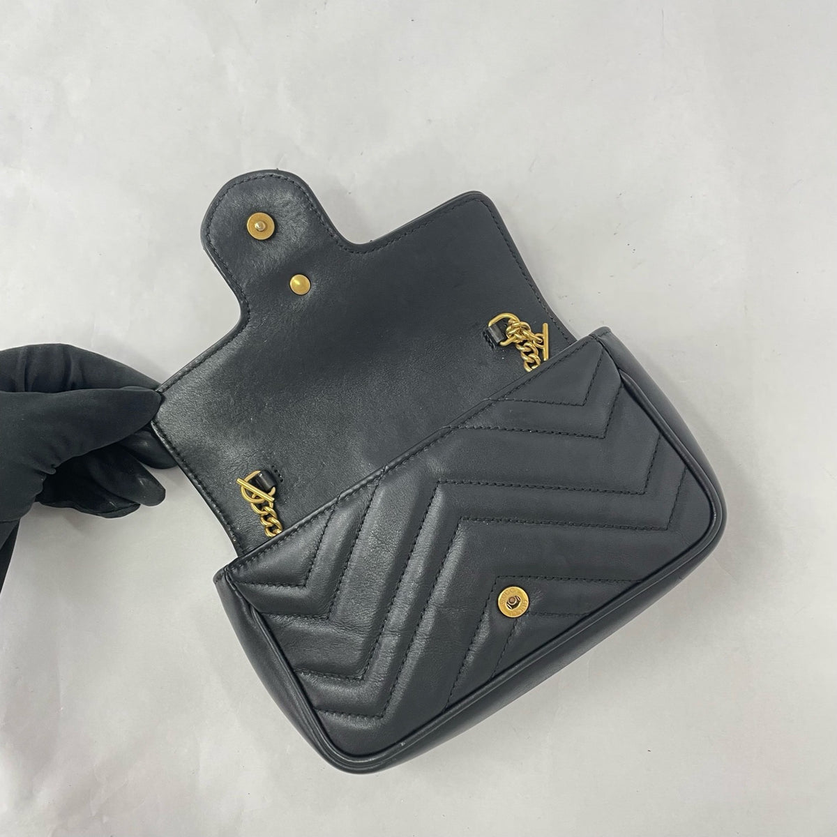 Gucci - GG Marmont Mini - Leather - Black - (mini)