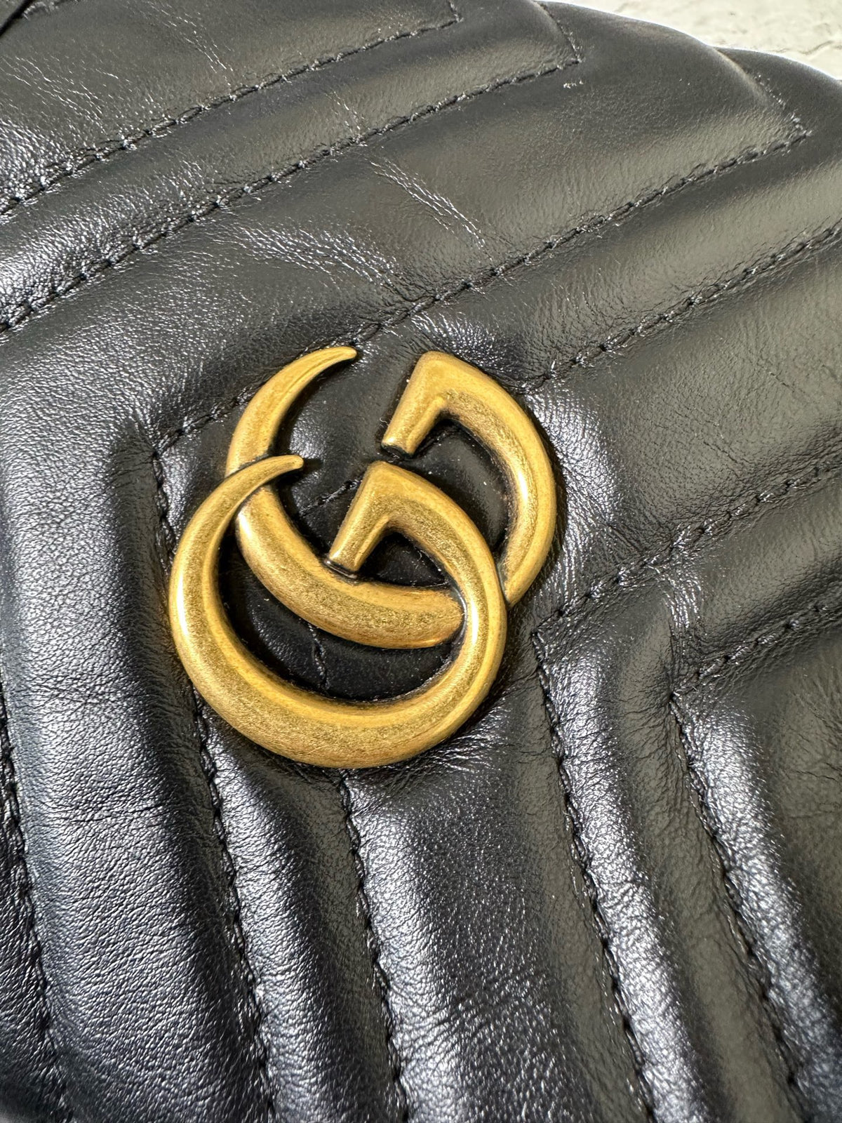 Gucci - GG Marmont Mini - Leather - Black - (mini)