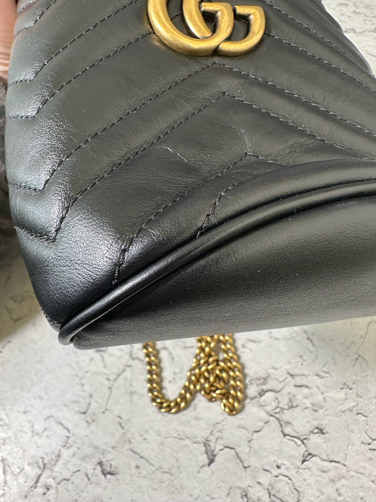 Gucci - GG Marmont Mini - Leather - Black - (mini)