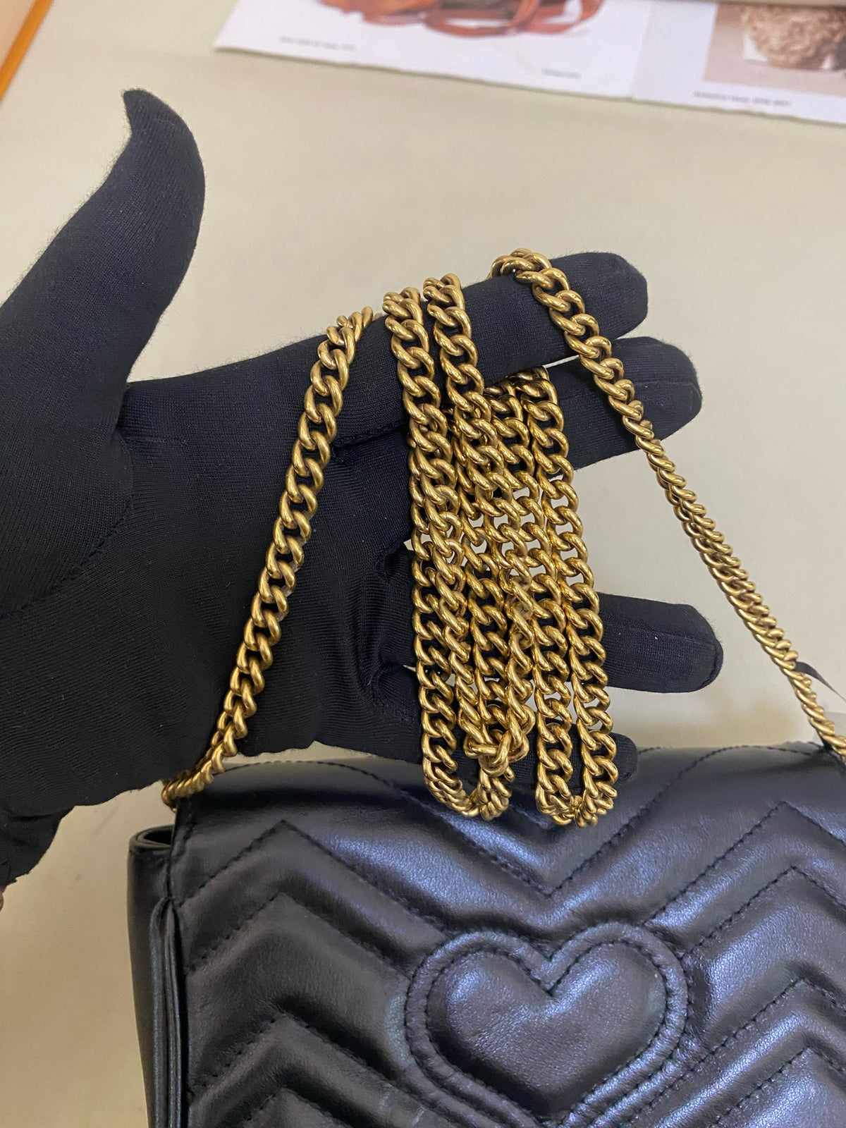 Gucci - GG Marmont Mini - Leather - Black - (mini)