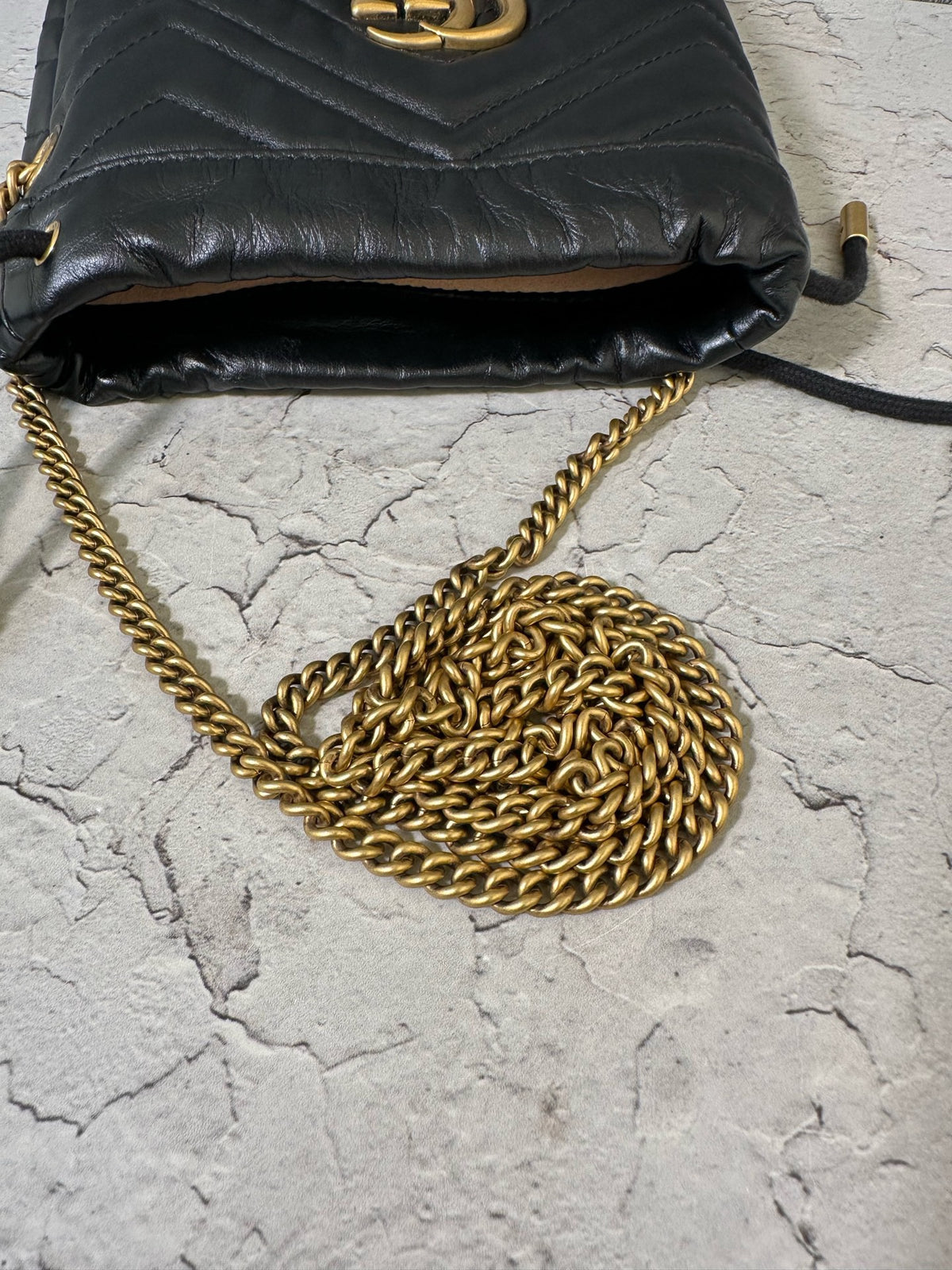 Gucci - GG Marmont Mini - Leather - Black - (mini)