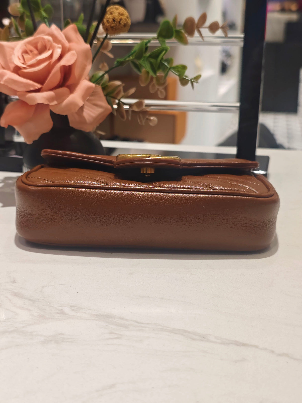 Gucci - GG Marmont Mini - Leather - Brown - (mini)