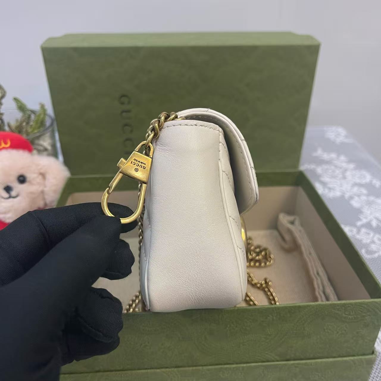 Gucci - GG Marmont Mini Shoulder Bag - Matelassé leather - White - (mini)