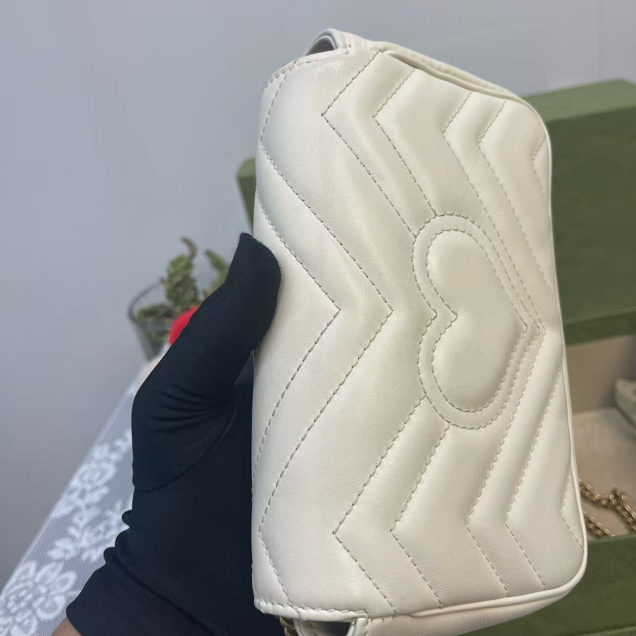 Gucci - GG Marmont Mini Shoulder Bag - Matelassé leather - White - (mini)
