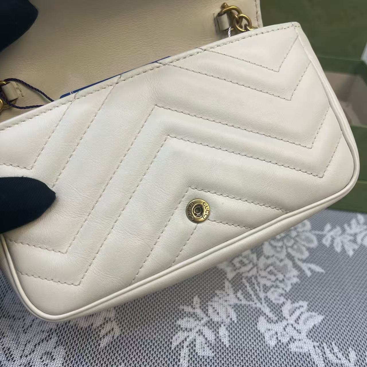 Gucci - GG Marmont Mini Shoulder Bag - Matelassé leather - White - (mini)