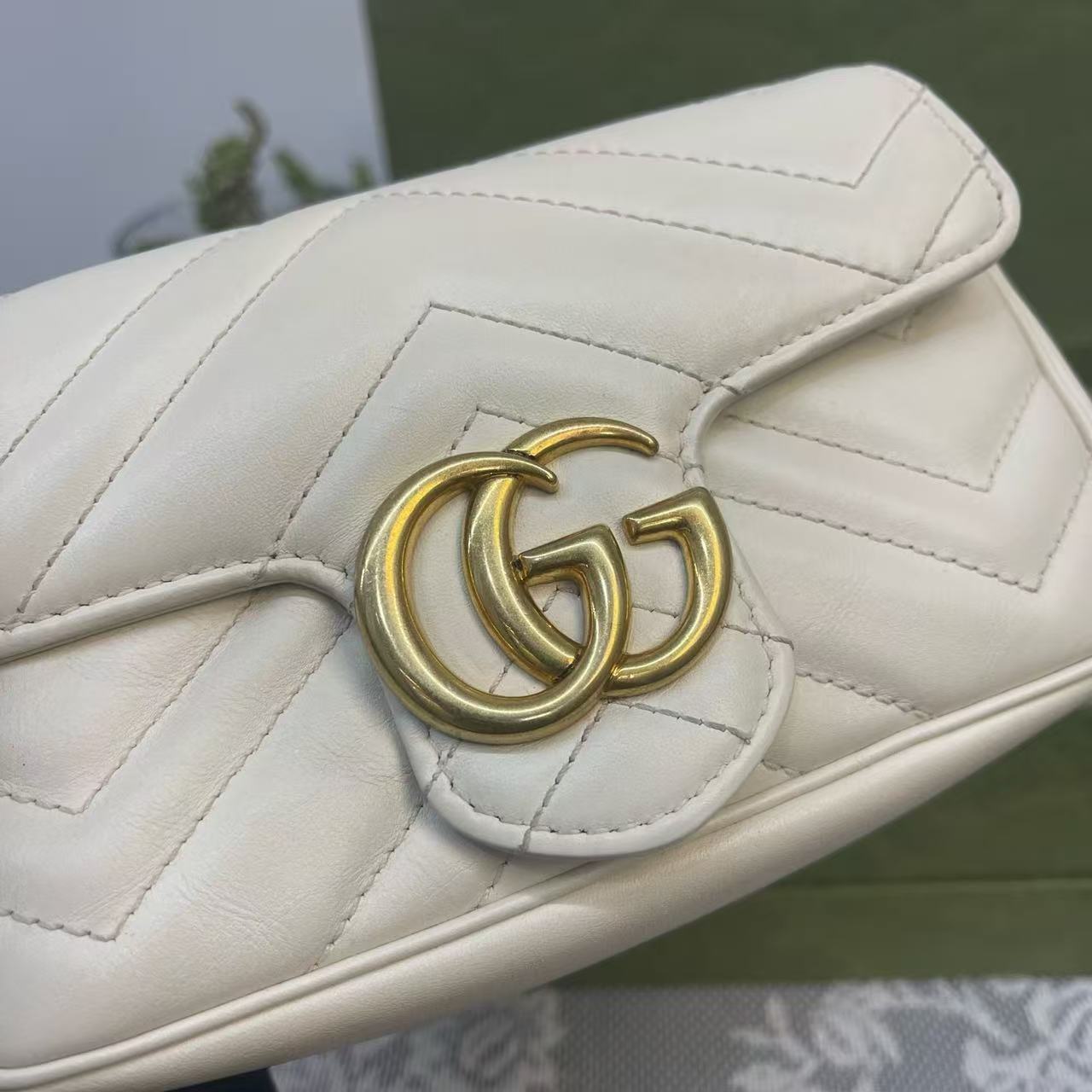 Gucci - GG Marmont Mini Shoulder Bag - Matelassé leather - White - (mini)