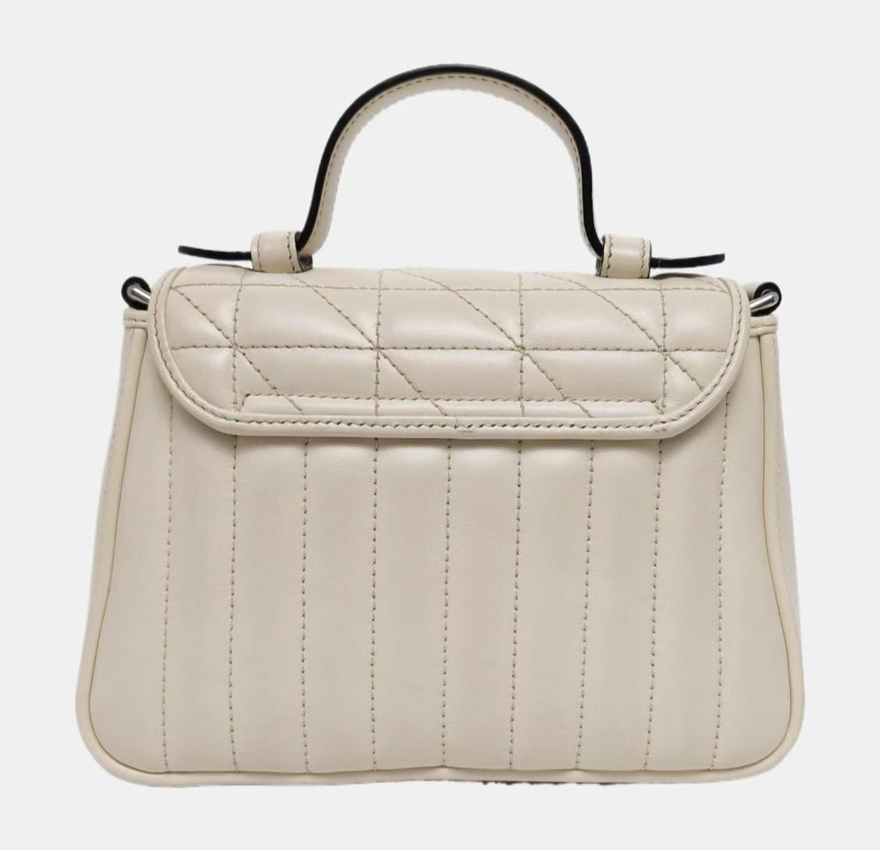 Gucci - GG Marmont Mini Top Handle Bag - Cowhide leather - White with Silver-Tone Hardware - (Mini)