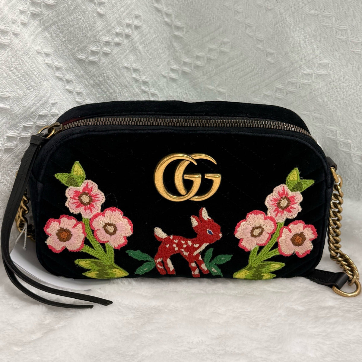 Gucci - GG Marmont Mini - Velvet - Black - (mini)