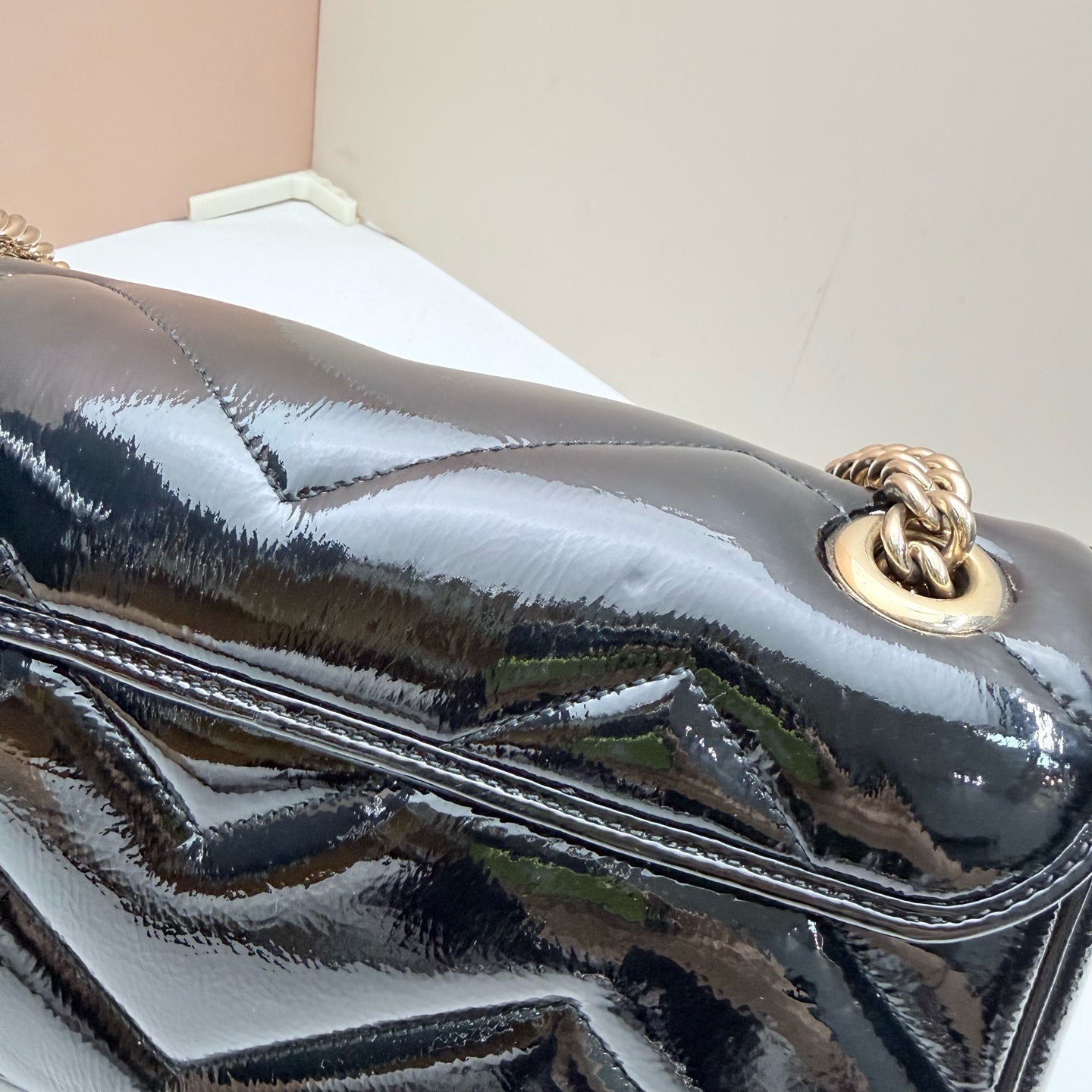 Gucci - GG Marmont - Patent leather - Black - (medium)