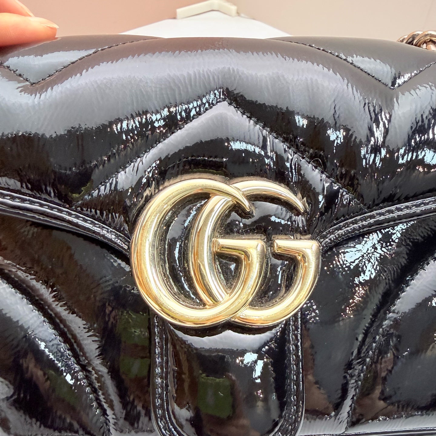 Gucci - GG Marmont - Patent leather - Black - (medium)