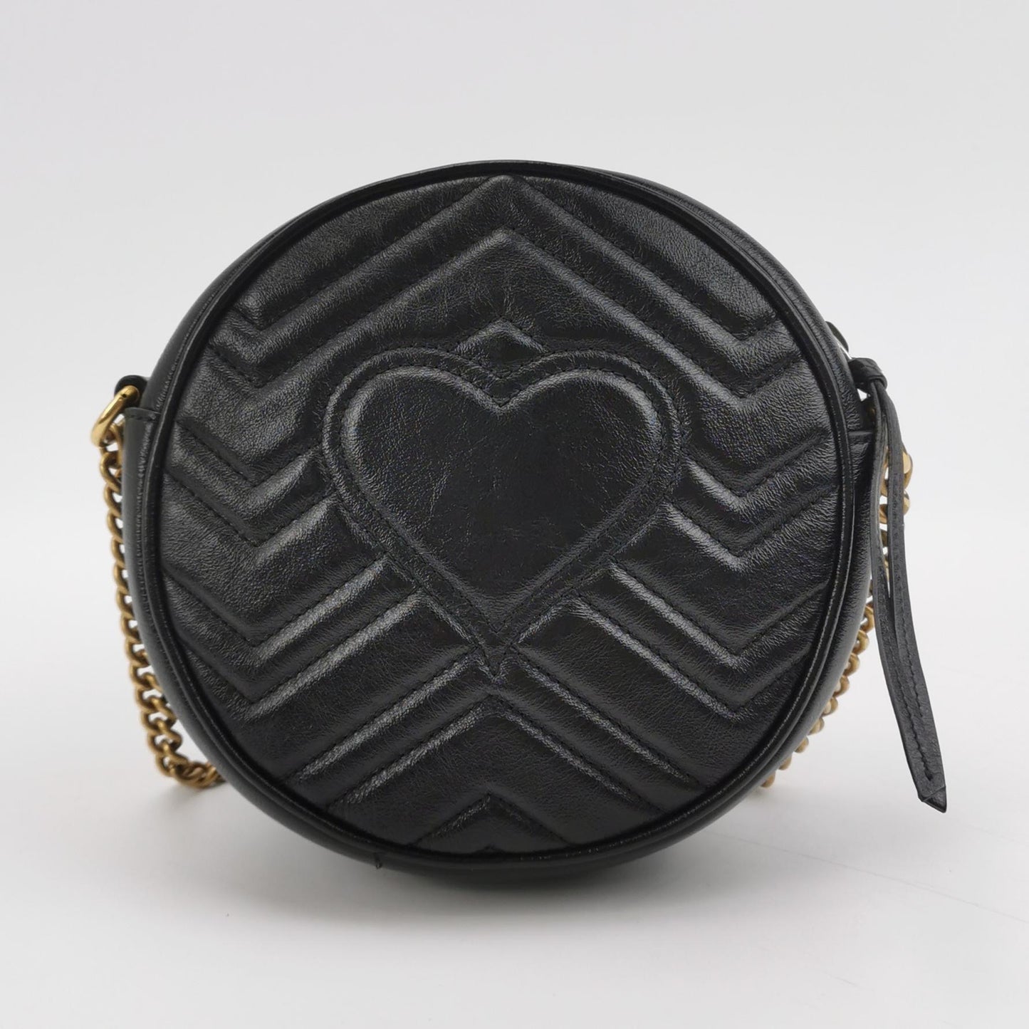 Gucci - GG Marmont Round Mini Shoulder Bag - Leather - Black - (mini)