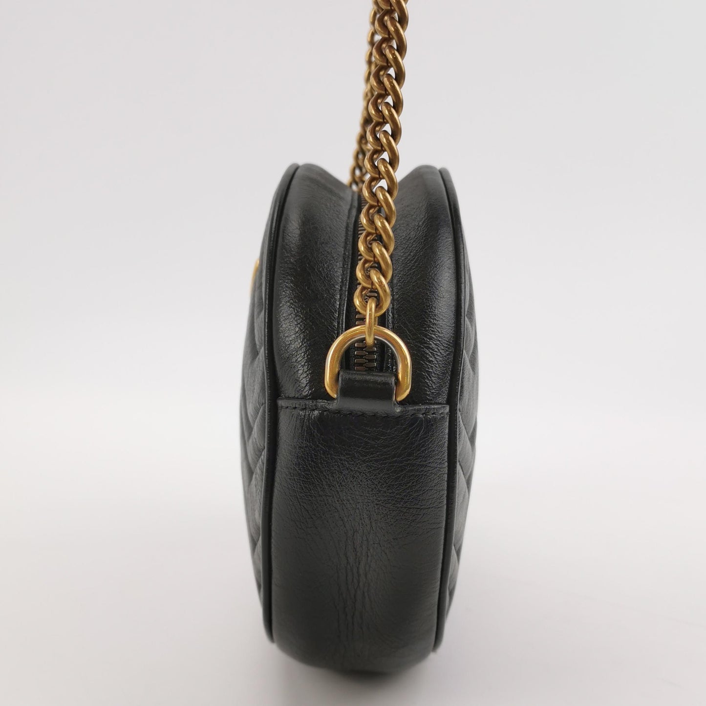 Gucci - GG Marmont Round Mini Shoulder Bag - Leather - Black - (mini)