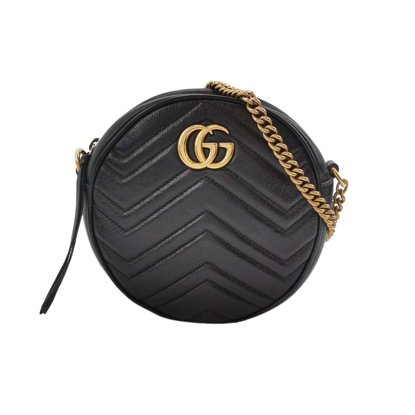 Gucci - GG Marmont Round Mini Shoulder Bag - Leather - Black - (mini)