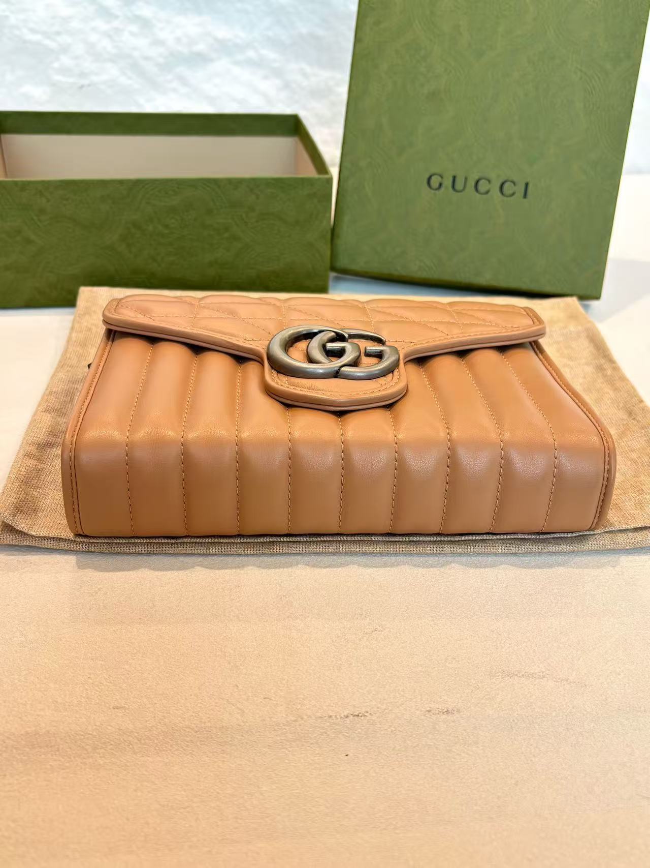 Gucci - GG Marmont Series Quilted Leather Mini Bag - Quilted leather - Rose Beige with Vintage Silver-Tone Hardware - (mini)