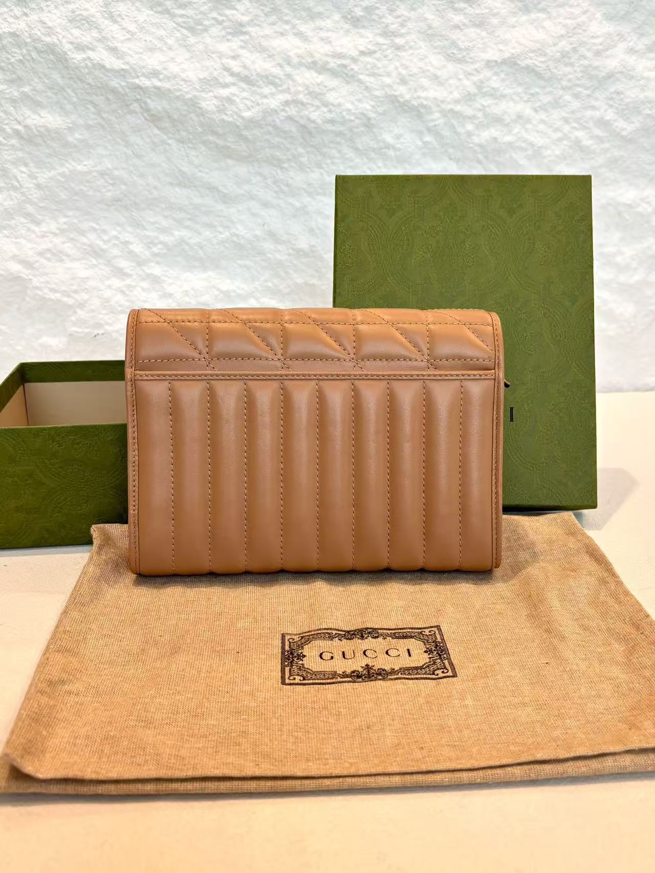 Gucci - GG Marmont Series Quilted Leather Mini Bag - Quilted leather - Rose Beige with Vintage Silver-Tone Hardware - (mini)