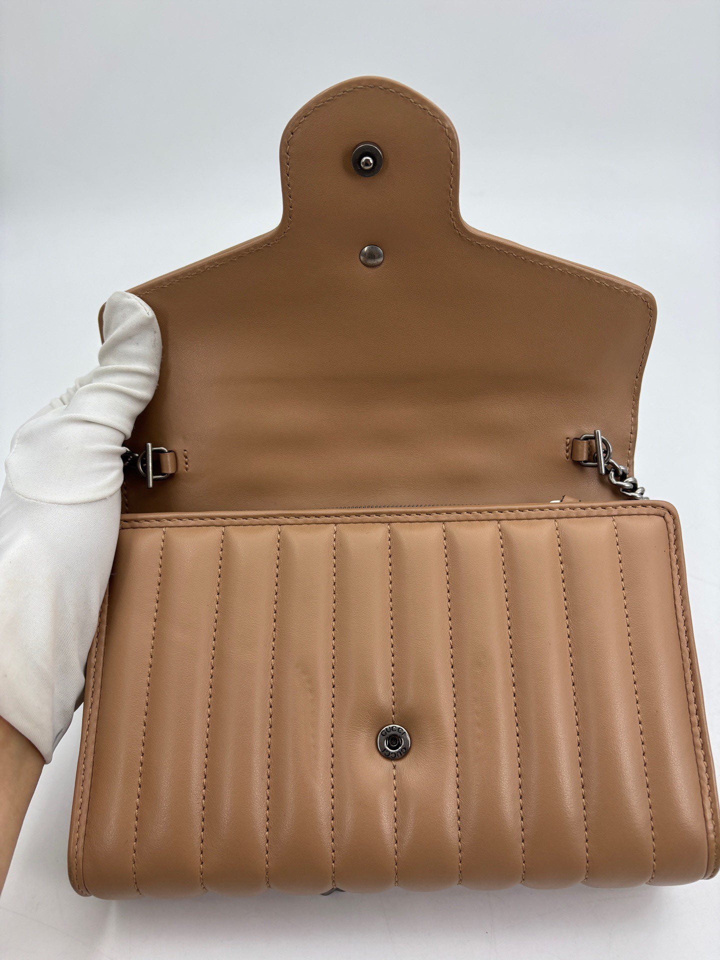 Gucci - GG Marmont Shoulder Bag - Leather - Beige - (Mini)