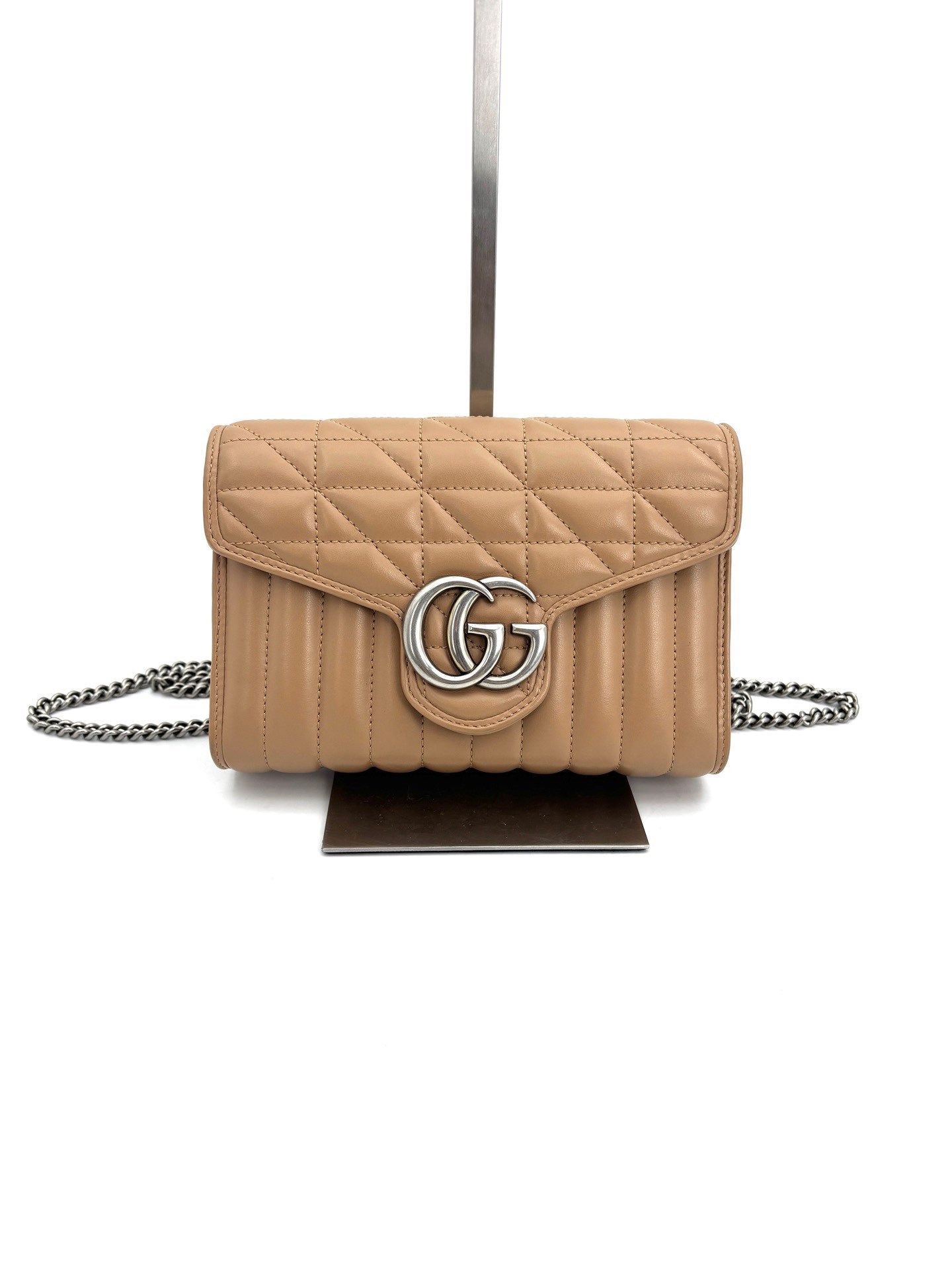 Gucci - GG Marmont Shoulder Bag - Leather - Beige - (Mini)