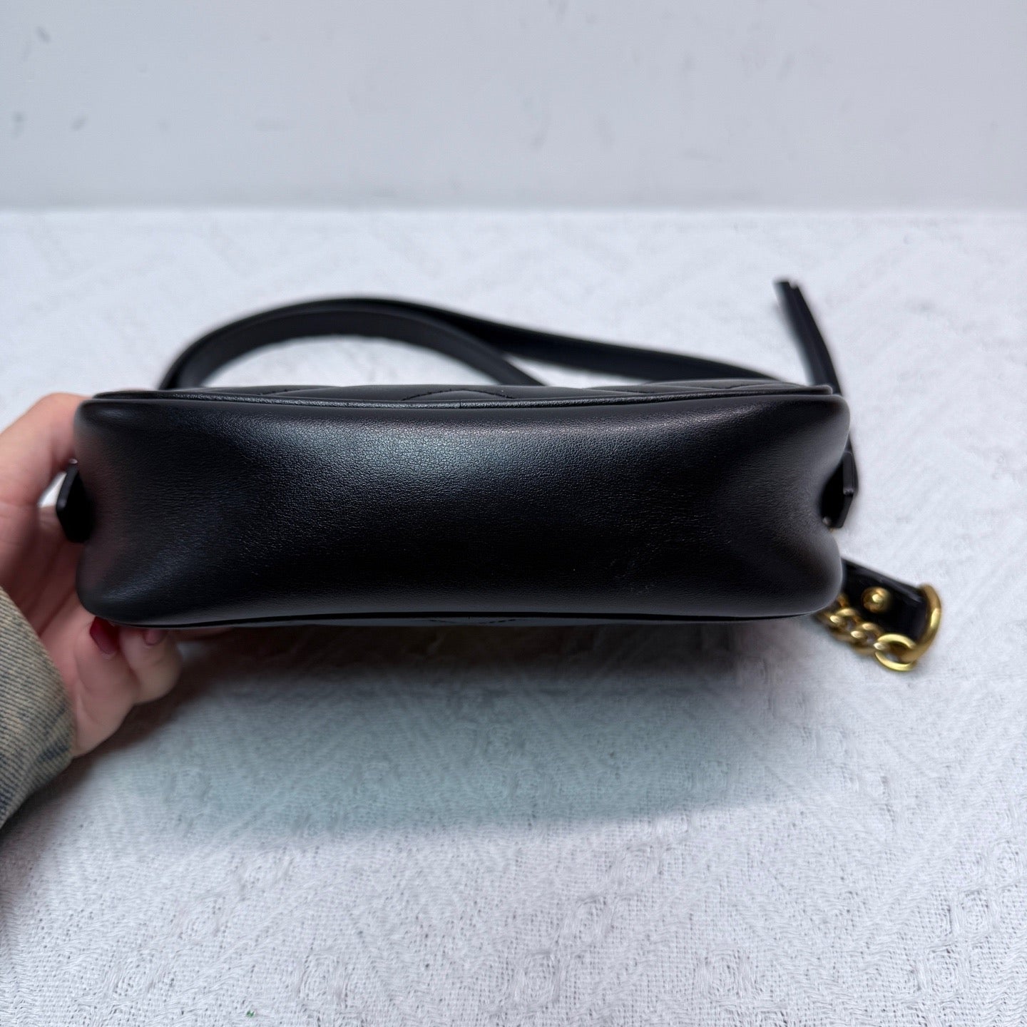 Gucci - GG Marmont Small Chain Bag - Cowhide leather - Black - (Small)