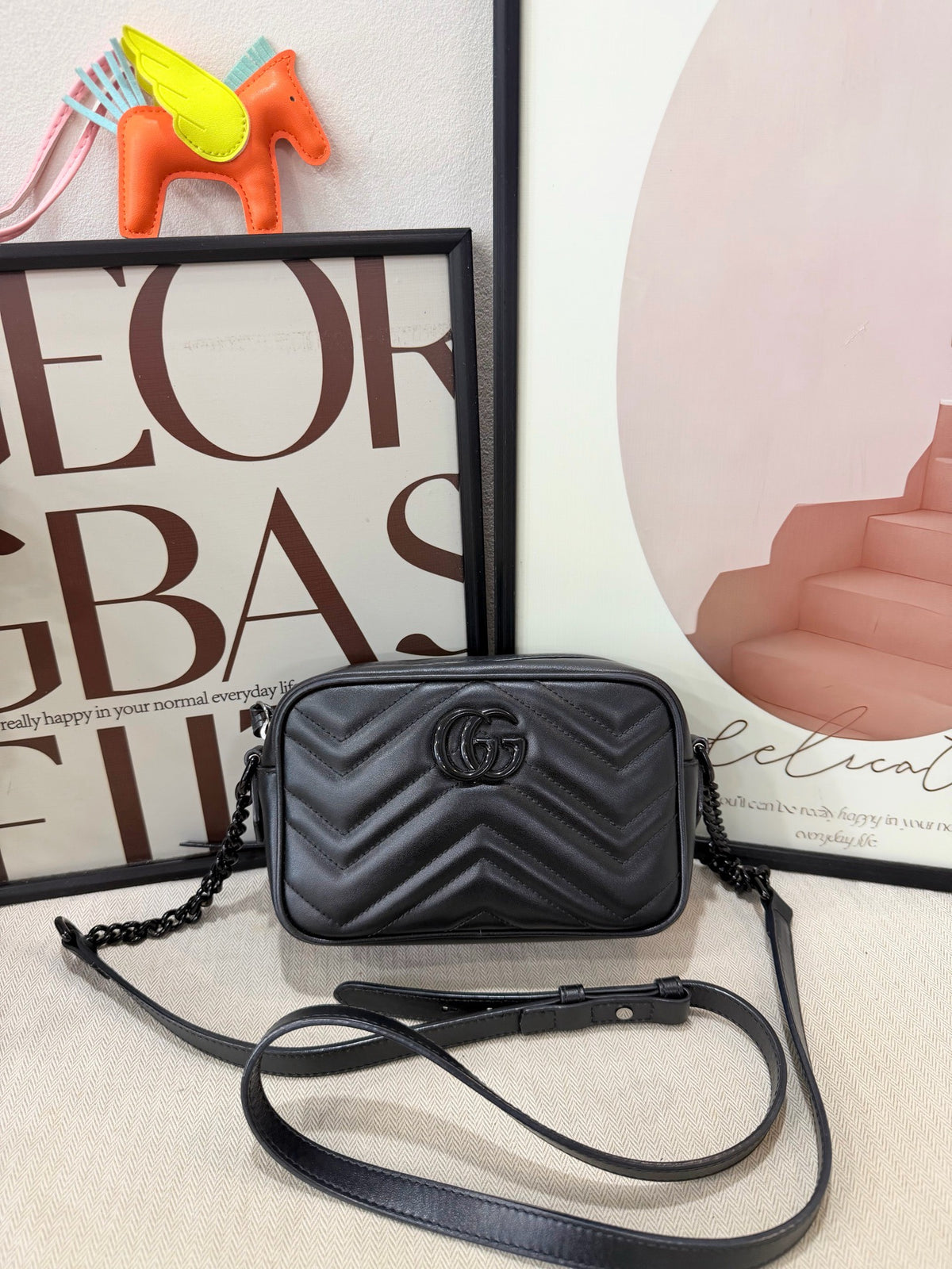 Gucci - GG Marmont Small - Leather - Black - (small)