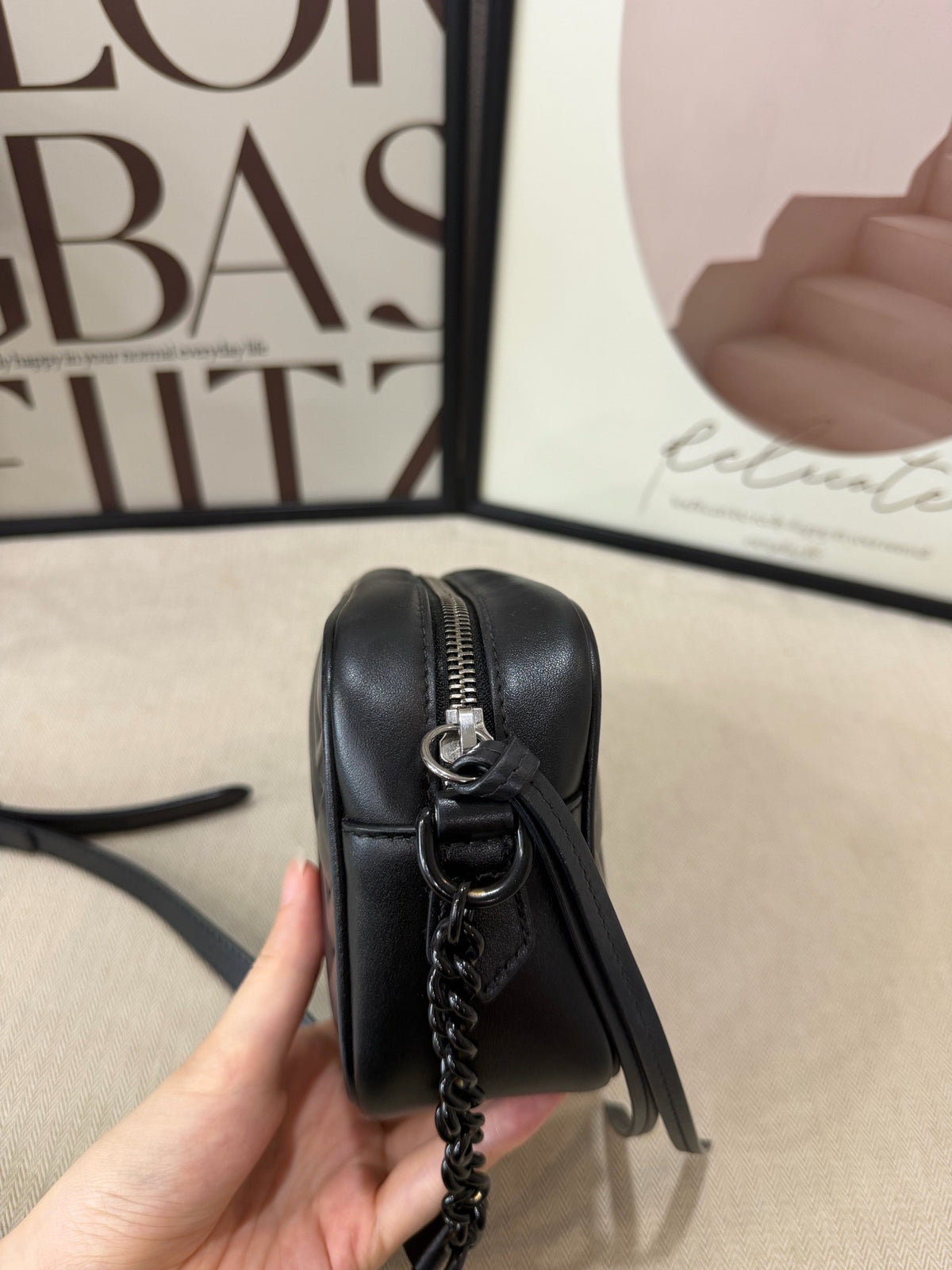 Gucci - GG Marmont Small - Leather - Black - (small)