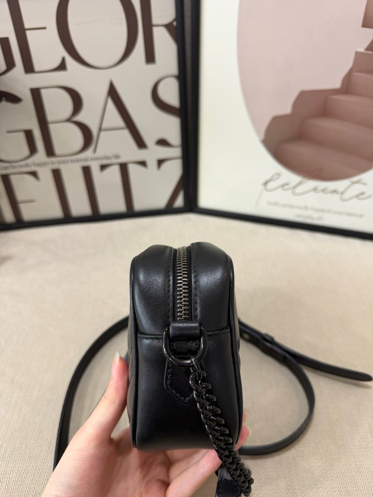 Gucci - GG Marmont Small - Leather - Black - (small)
