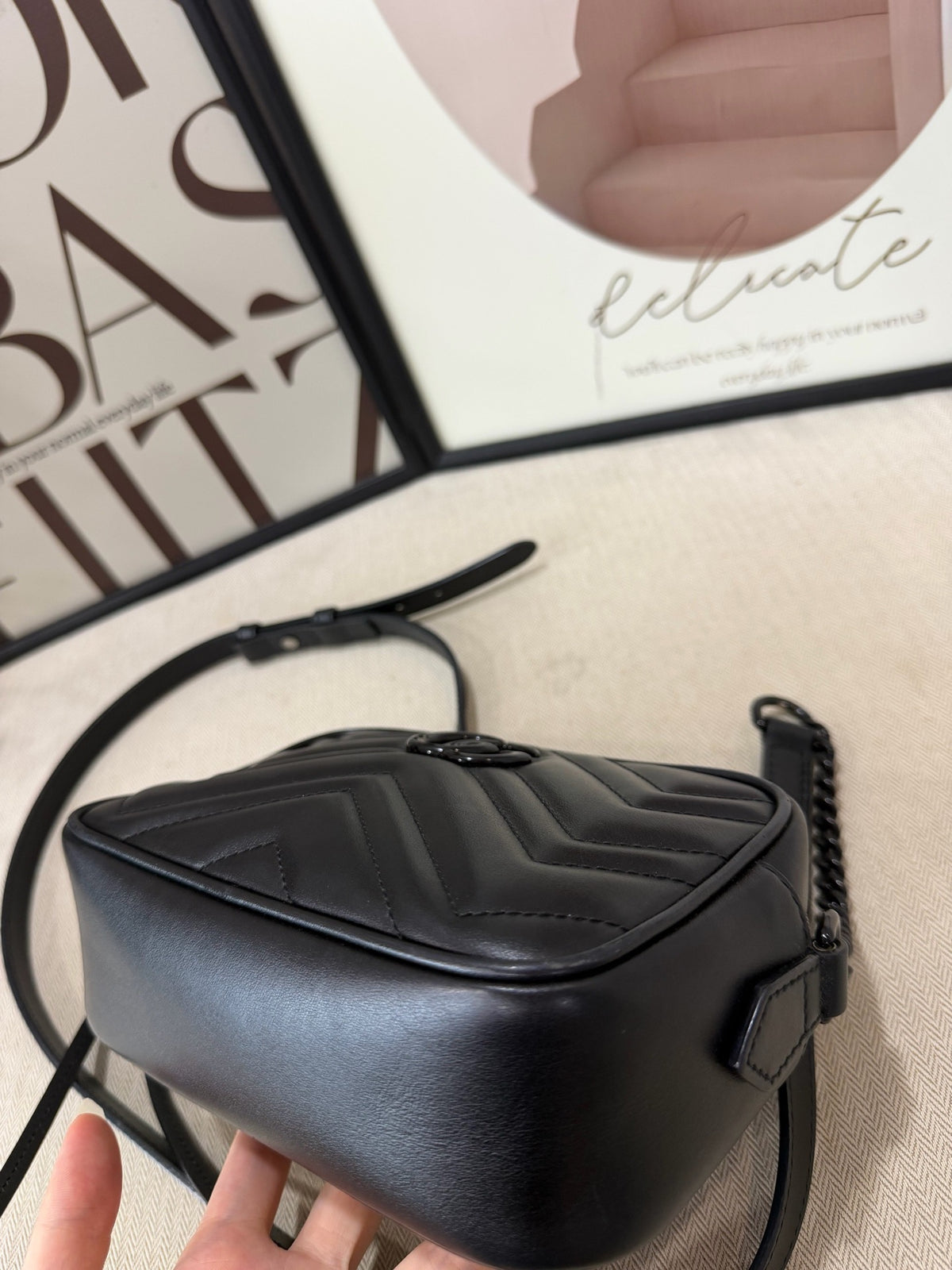 Gucci - GG Marmont Small - Leather - Black - (small)