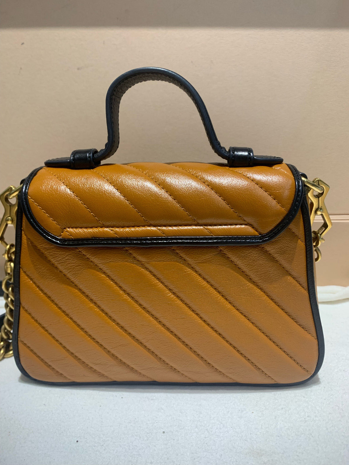Gucci - GG Marmont Small - Leather - Brown - (small)