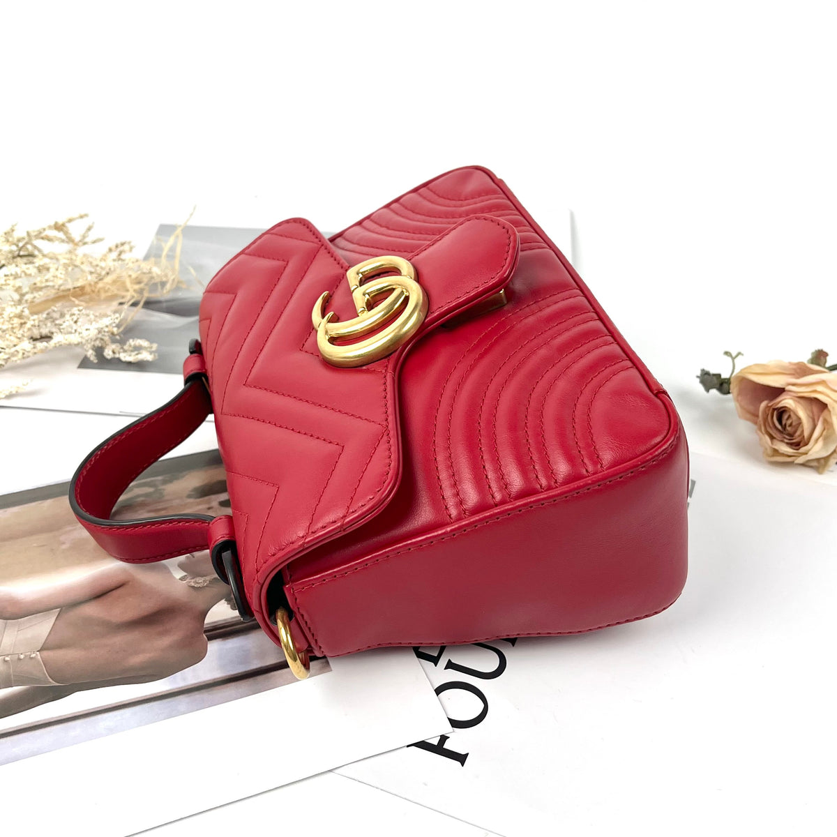 Gucci - GG Marmont Small - Leather - Red - (small)
